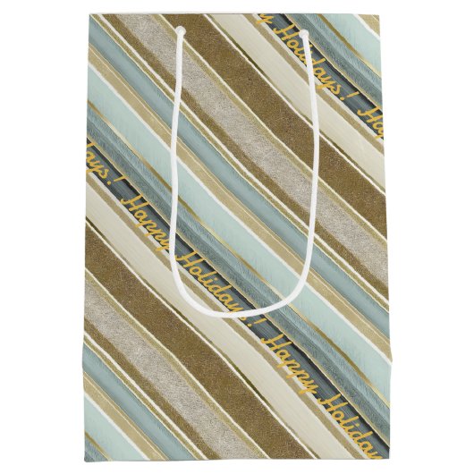 Aarde Tonen Gouden Kerstmispatroon#28 ID1009 Medium Cadeauzakje (Achterkant)