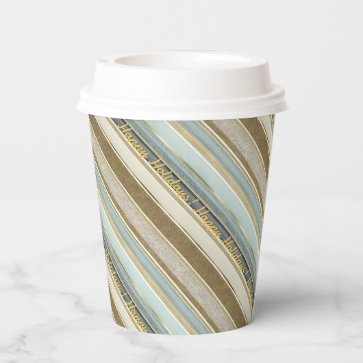 Aarde Tonen Gouden Kerstmispatroon#28 ID1009 Papieren Bekers (Achterkant)