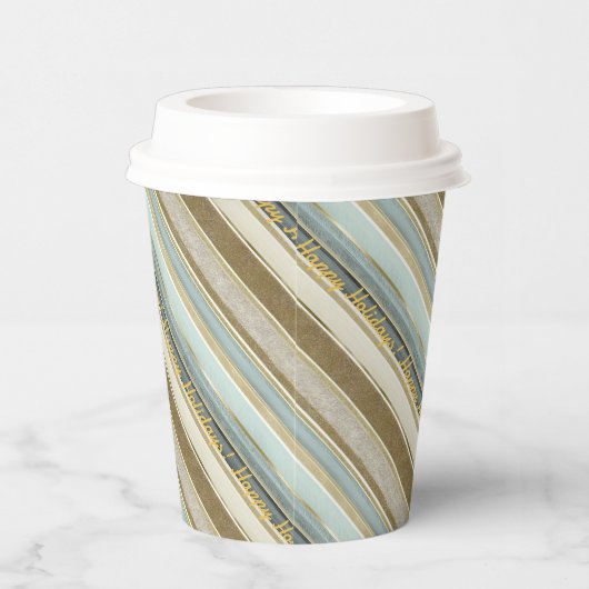 Aarde Tonen Gouden Kerstmispatroon#28 ID1009 Papieren Bekers (Rechts)