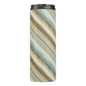 Aarde Tonen Gouden Kerstmispatroon#28 ID1009 Thermosbeker (Achterkant)