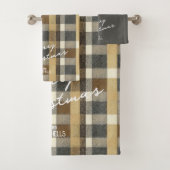 Aarde Tonen Gouden Kerstmispatroon#7 ID1009 Bad Handdoek (Insitu)