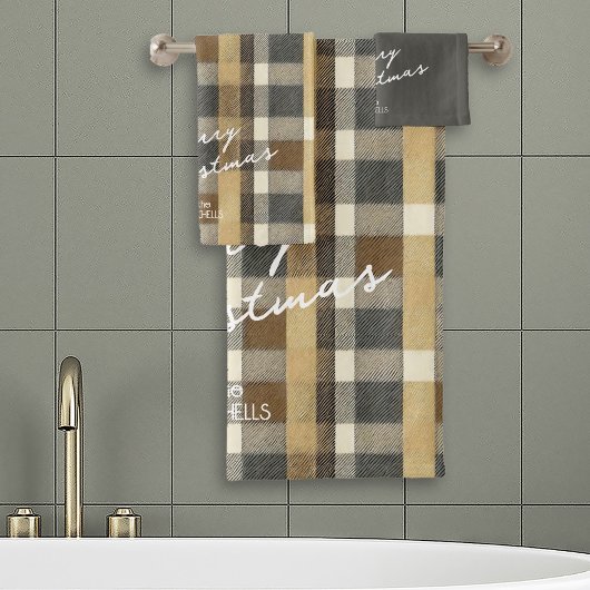 Aarde Tonen Gouden Kerstmispatroon#7 ID1009 Bad Handdoek