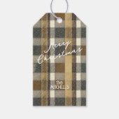 Aarde Tonen Gouden Kerstmispatroon#7 ID1009 Cadeaulabel (Voorkant)