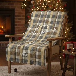 Aarde Tonen Gouden Kerstmispatroon#7 ID1009 Fleece Deken