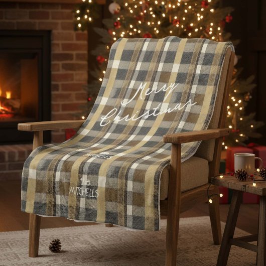 Aarde Tonen Gouden Kerstmispatroon#7 ID1009 Fleece Deken