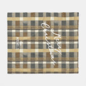 Aarde Tonen Gouden Kerstmispatroon#7 ID1009 Fleece Deken (Voorkant (Horizontaal))