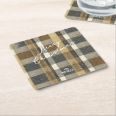 Aarde Tonen Gouden Kerstmispatroon#7 ID1009 Kartonnen Onderzetters (Schuin)