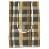 Aarde Tonen Gouden Kerstmispatroon#7 ID1009 Medium Cadeauzakje (Achterkant)