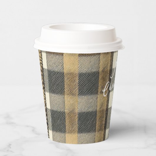 Aarde Tonen Gouden Kerstmispatroon#7 ID1009 Papieren Bekers (Rechts)