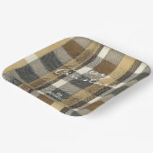 Aarde Tonen Gouden Kerstmispatroon#7 ID1009 Papieren Bordje (Gebogen)