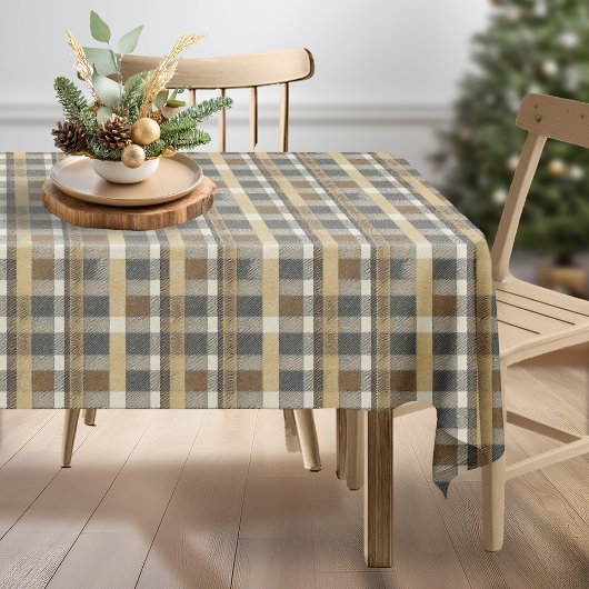 Aarde Tonen Gouden Kerstmispatroon#7 ID1009 Tafelkleed