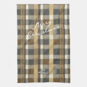 Aarde Tonen Gouden Kerstmispatroon#7 ID1009 Theedoek (Verticaal)