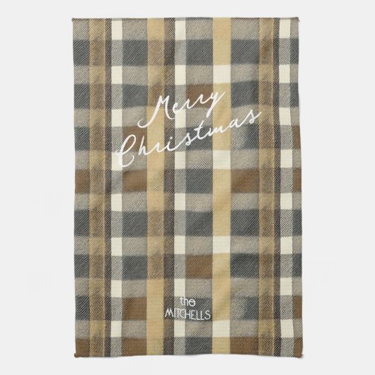 Aarde Tonen Gouden Kerstmispatroon#7 ID1009 Theedoek (Verticaal)