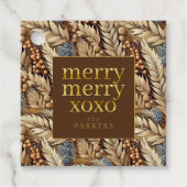 Aarde Tonen Kerst Merry Patroon # 21 ID1009 Bedankjes Labels (Voorkant)