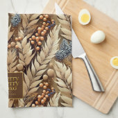 Aarde Tonen Kerst Merry Patroon # 21 ID1009 Theedoek (Quarter Fold)