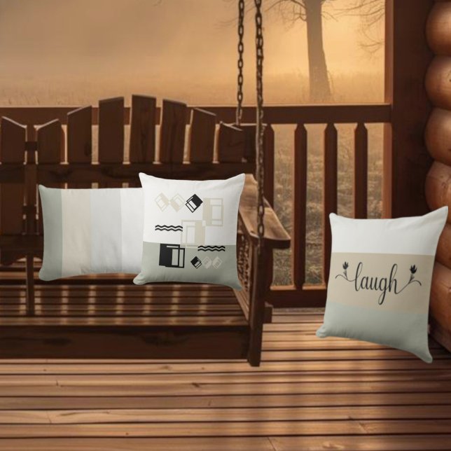 Aarde tonen "Lachen" decoratieve kussen (Creator heeft geüpload)