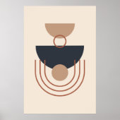 Aarde Tonen Modern Geometrische Kunst Poster (Voorkant)
