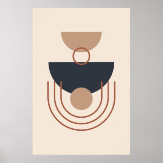 Aarde Tonen Modern Geometrische Kunst Poster