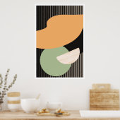 Aarde Tonen Moderne geometrische hedendaagse kunst Poster (Keuken)