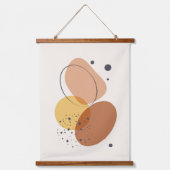 Aarde tonen organische vormen drie samenstellingen hangend wandkleed (Voorkant)