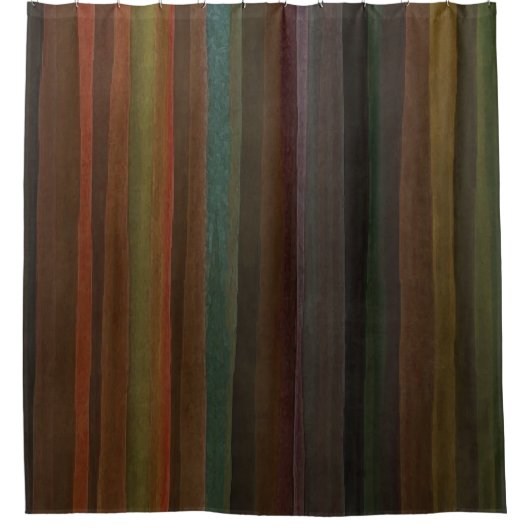 Aarde Tonen Streep Douchegordijn (Voorkant)