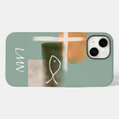 Aarde tongen kruisen en vissen minimalistische kun Case-Mate iPhone case (Achterkant (horizontaal))