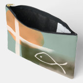 Aarde tongen kruisen en vissen minimalistische kun etui (Open)