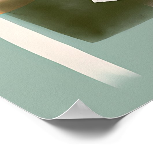 Aarde tongen kruisen en vissen minimalistische kun poster (Hoek)