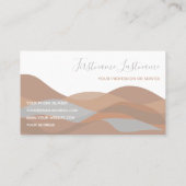 Aarde tont abstracte golven kalligrafie visitekaartje (Achterkant)