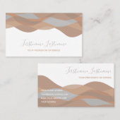 Aarde tont abstracte golven kalligrafie visitekaartje (Voorkant / Achterkant)