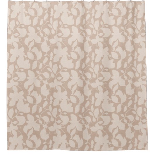 Aarde Toon Magnolia zand beige mono Douchegordijn (Voorkant)