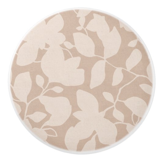 Aarde Toon Magnolia zand beige mono Keramische Knop (Voorkant)