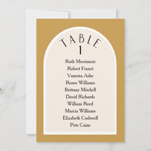 Aarde toon modern samengesteld tafelnummer (Voorkant)