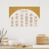 Aarde-toon Moderne gearcheide trouwzittingskaart Poster (Keuken)