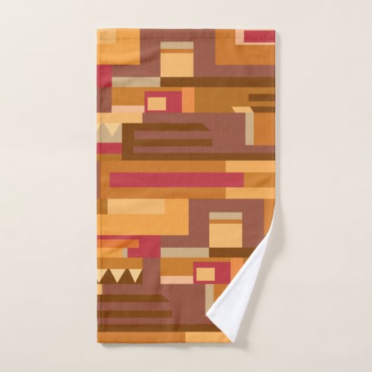 Aarde toont rood bruin patroon bad handdoek (Handdoek)