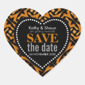 Aarde Tribale Red Date Love Heart Hart Sticker (Voorkant)