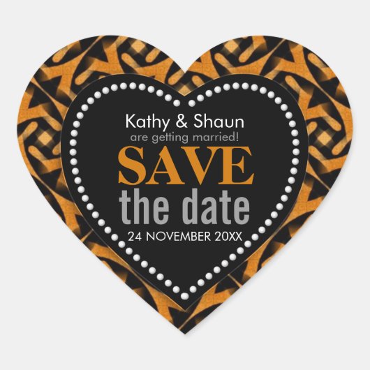 Aarde Tribale Red Date Love Heart Hart Sticker (Voorkant)