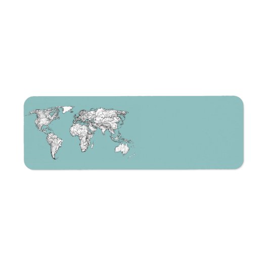 Aarde turquoise inkt etiket (Voorkant)