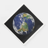 AARDE UIT DE RUIMTE Aangepaste papieren servetten (Hoek)
