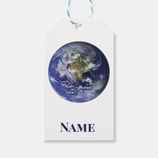 Aarde uit de ruimte, Blauw Marmer door NASA Cadeaulabel (Voorkant)