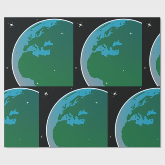 Aarde uit de ruimte cadeaupapier (Vlak)
