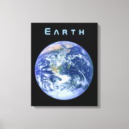 Aarde uit de ruimte canvas afdruk