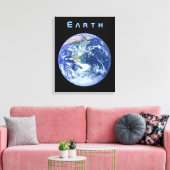 Aarde uit de ruimte canvas afdruk (Insitu (Woonkamer))