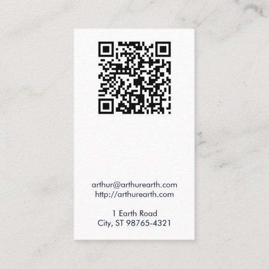 Aarde uit de ruimte met QR-code Visitekaartje (Achterkant)