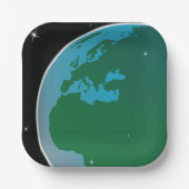 Aarde uit de ruimte papieren bordje (Voorkant)