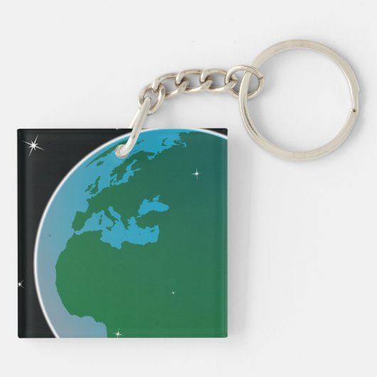 Aarde uit de ruimte sleutelhanger (Achterkant)