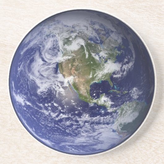 Aarde uit de ruimte - Westerne Hemisphere Zandsteen Onderzetter (Voorkant)