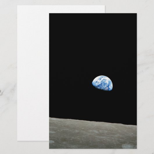 aarde uit het ruimte universum van de maan briefpapier (Voorkant / Achterkant)