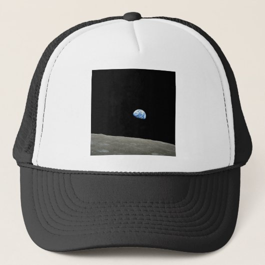 aarde uit het ruimte universum van de maan trucker pet (Voorkant)