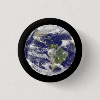 Aarde uit ruimte fotografisch rond Wereldbol Ronde Button 3,2 Cm